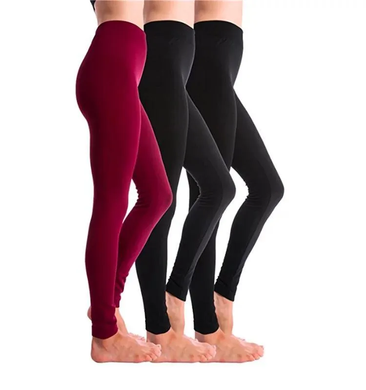 5 Pack Women‚Äôs Fleece Lined Leggings High Waist Stretchy warm Leggings one size