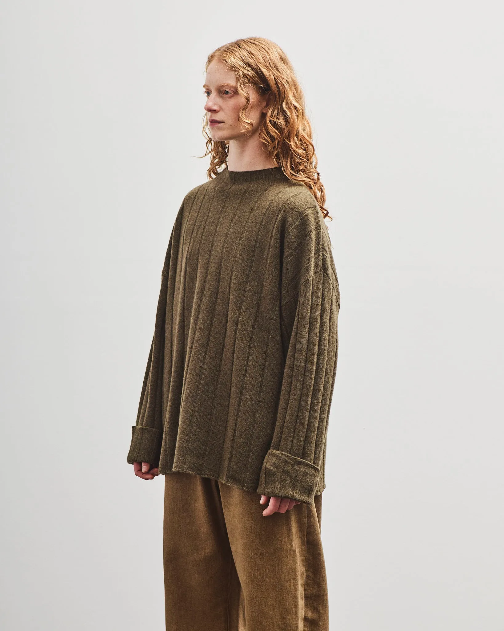 7115 by Szeki Merino Wide Ribbed Sweater, Olive