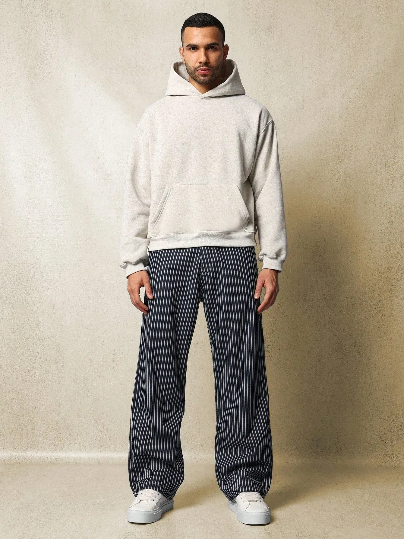 Baggy Fit Pinstripe Jean