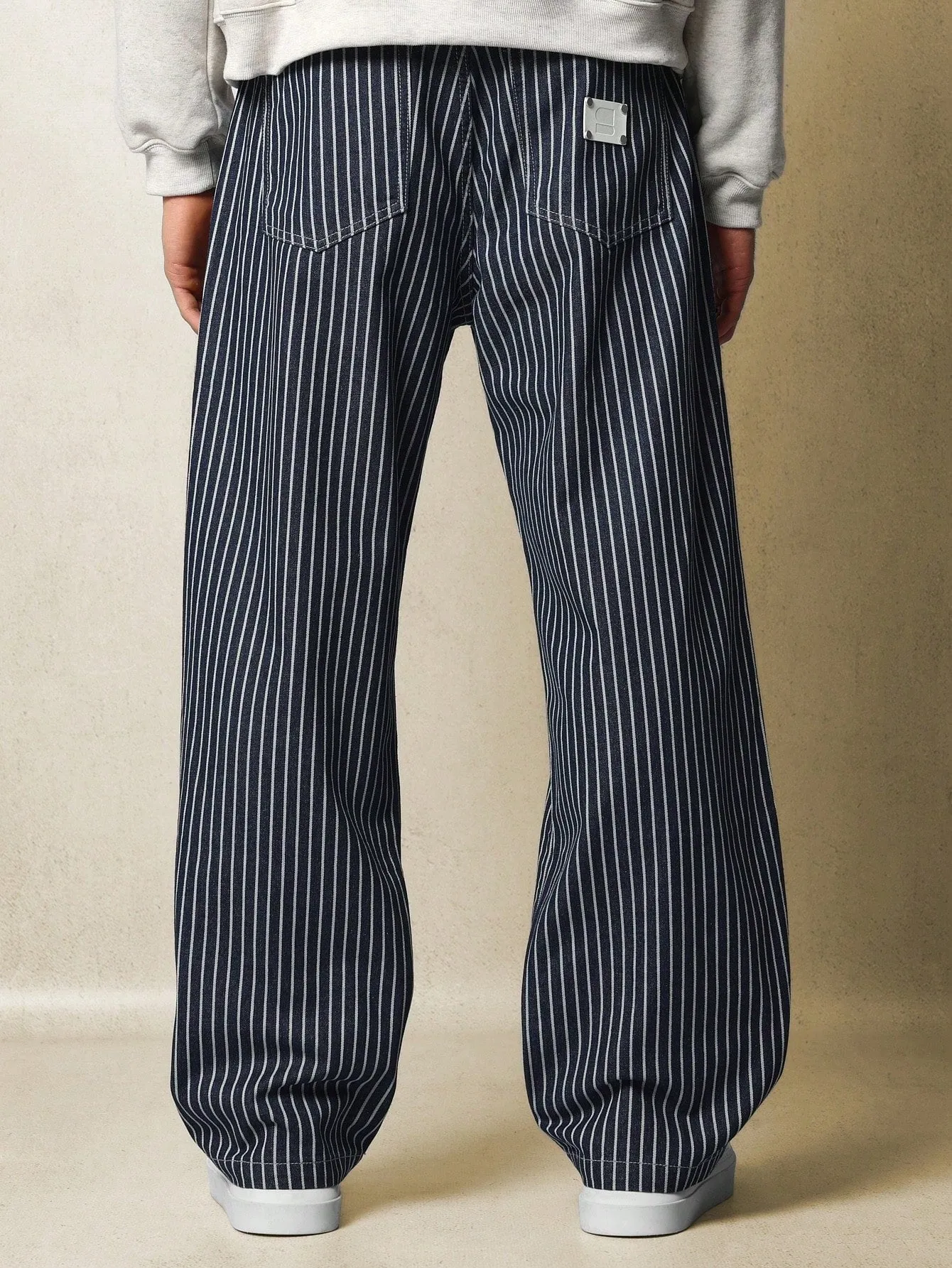 Baggy Fit Pinstripe Jean