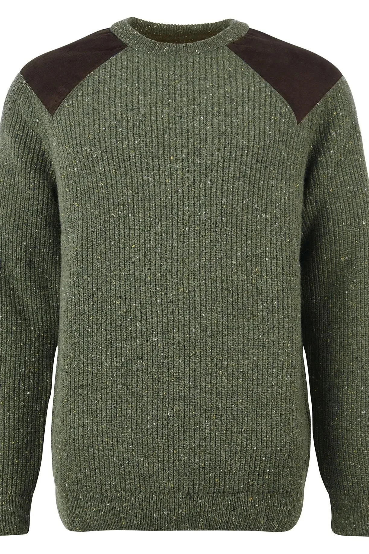 Barbour Jumper the Raisthorpe Crew neck in speckled Olive MKN1483OL51