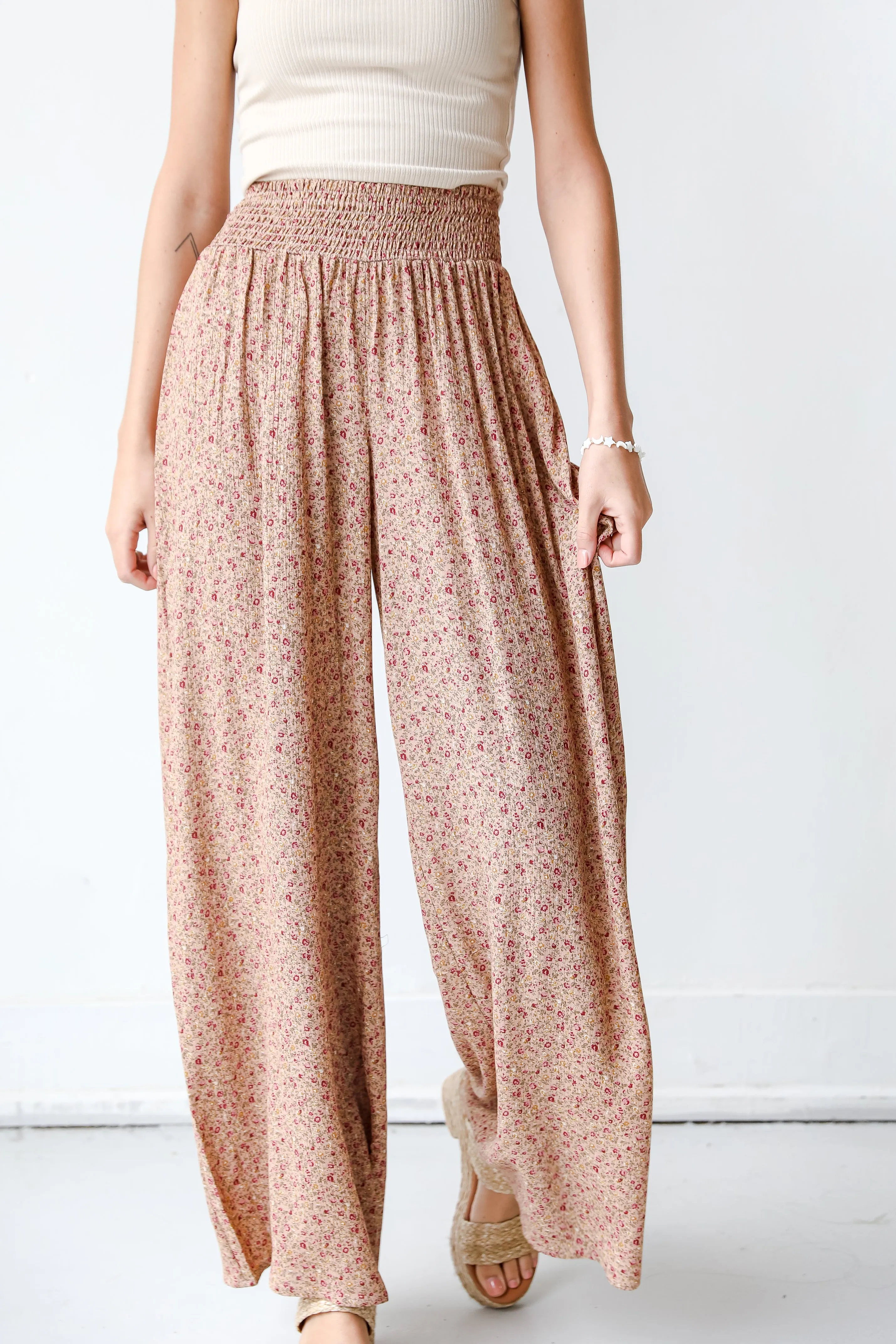 Begin To Bloom Floral Wide Leg Pants