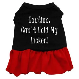 Can't Hold My Licker Screen Print Dress Black with Red Lg (14)