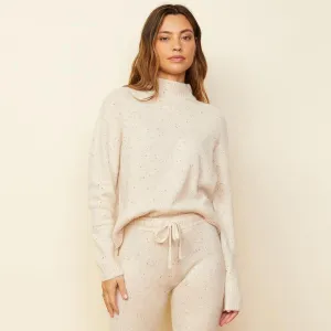 Cashmere Neps Mock Neck Sweatshirt