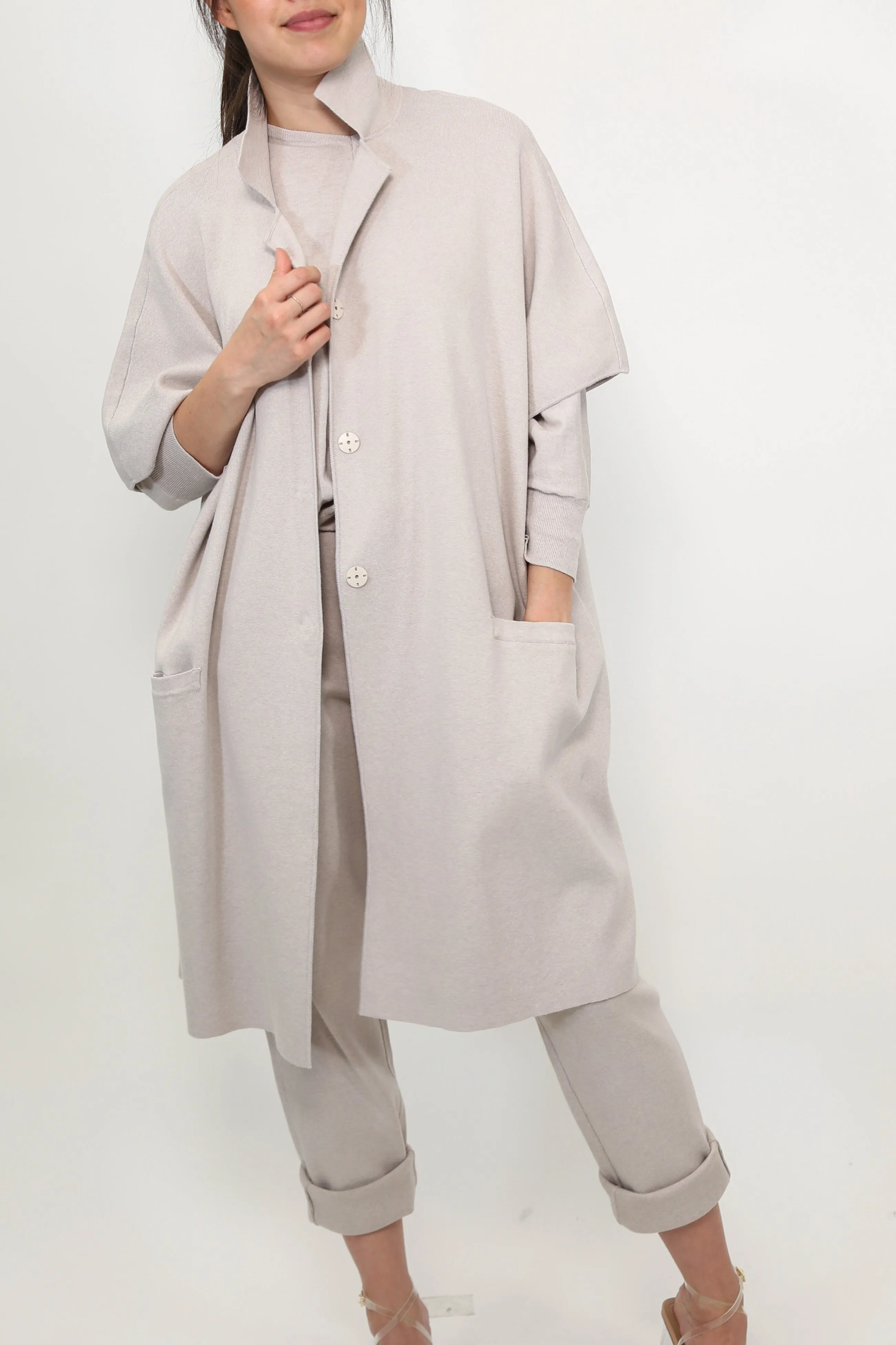 CLEO COAT IN KNIT PIMA COTTON IN HEATHER LIMITED EDITION COLORS