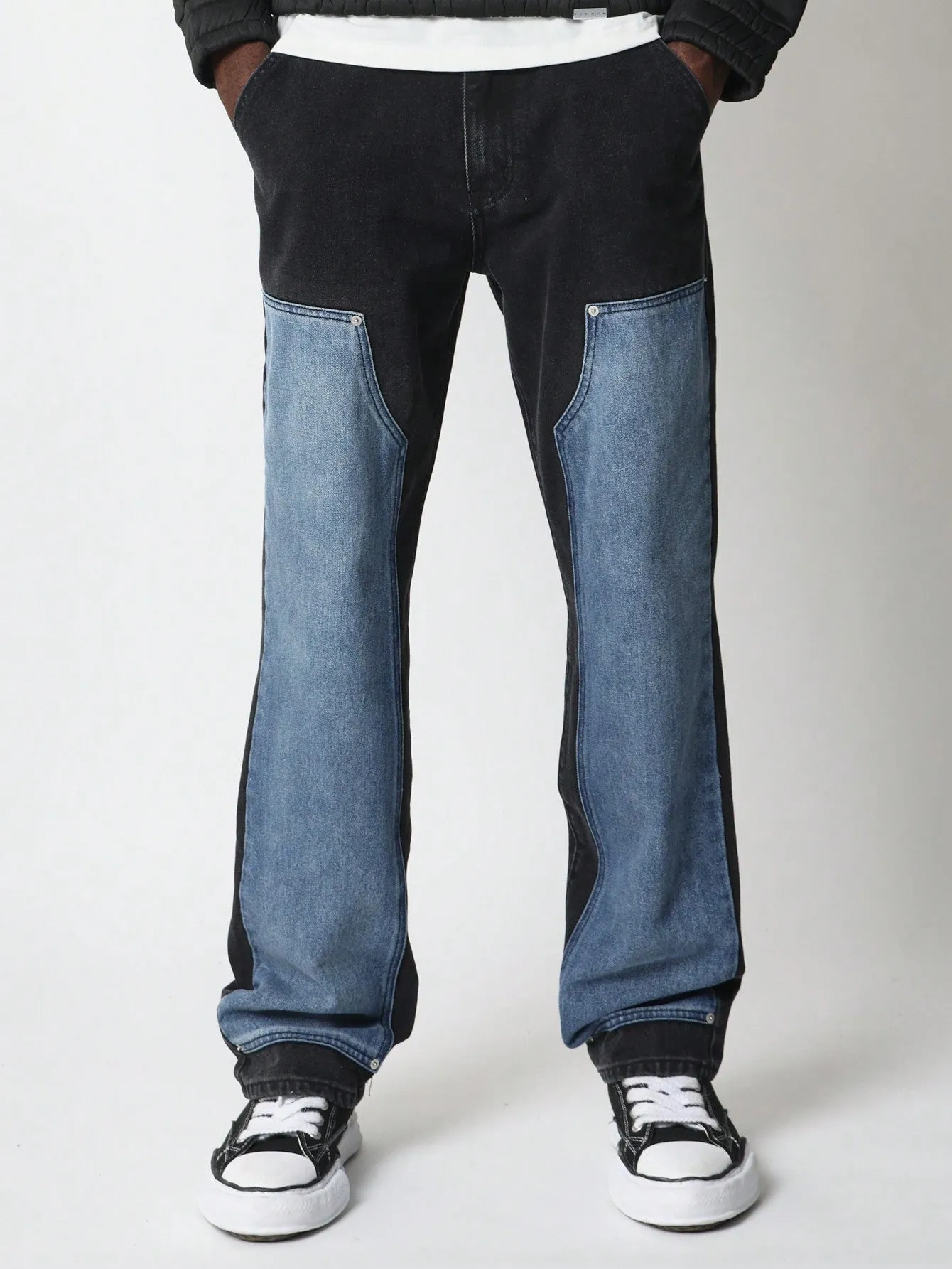 Colour Blocking Flare Fit Carpenter Jean