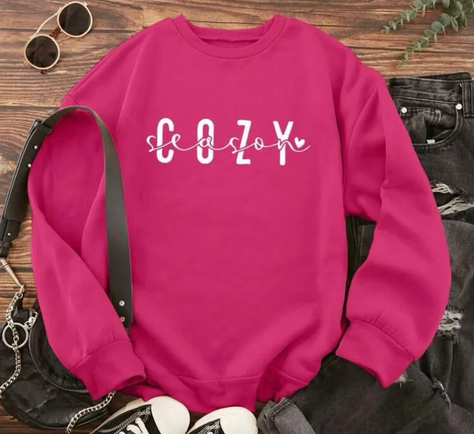 Cozy season sweatshirts Black Green Red Cream