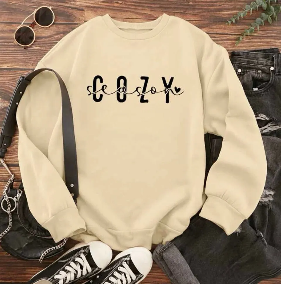 Cozy season sweatshirts Black Green Red Cream