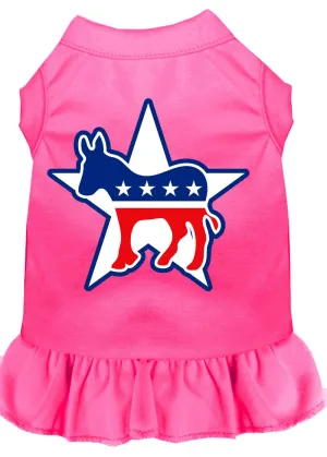 Democrat Screen Print Dress Bright Pink Med (12)