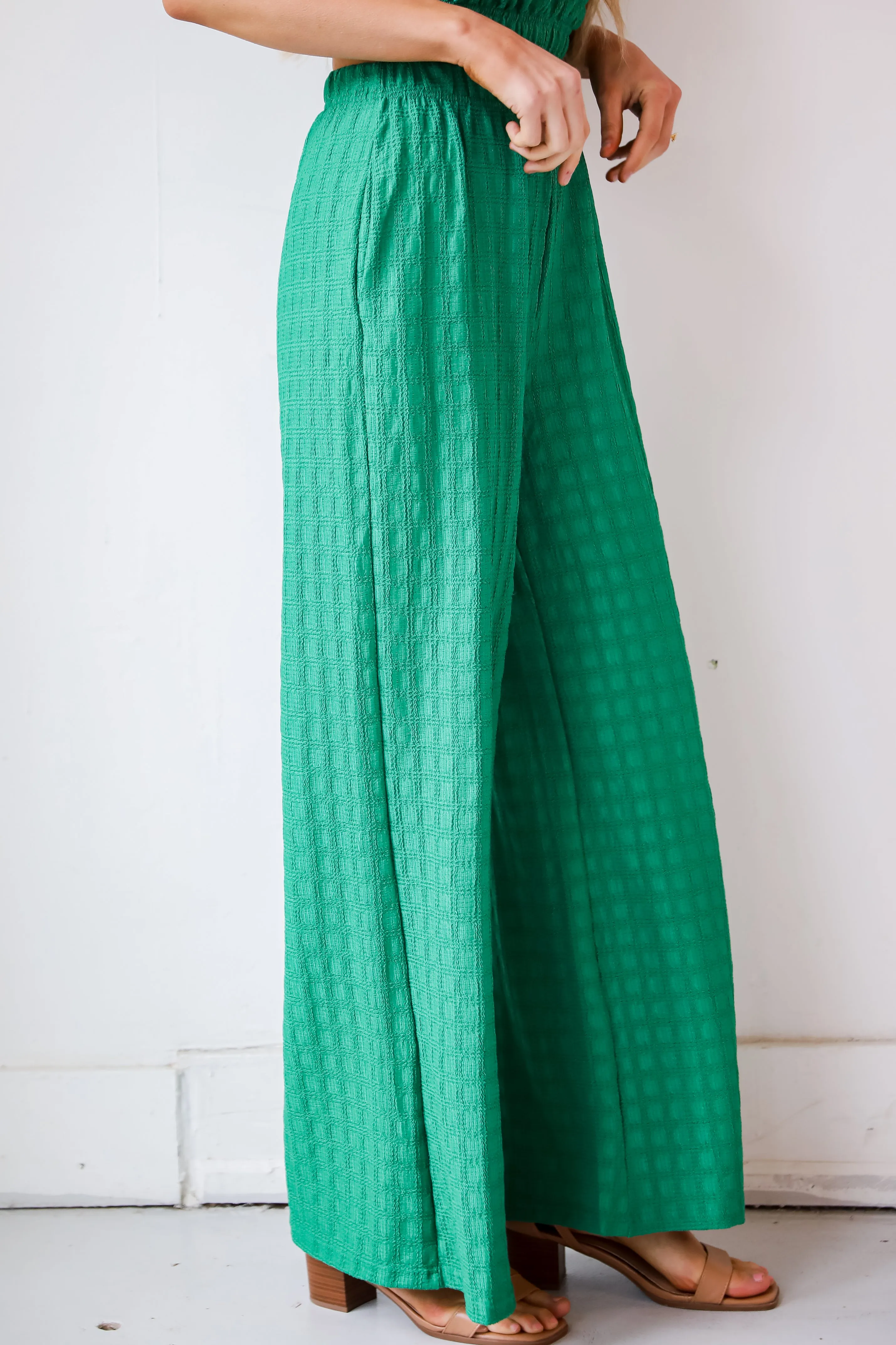 FINAL SALE - Darling Expertise Green Textured Pants - DU DEAL