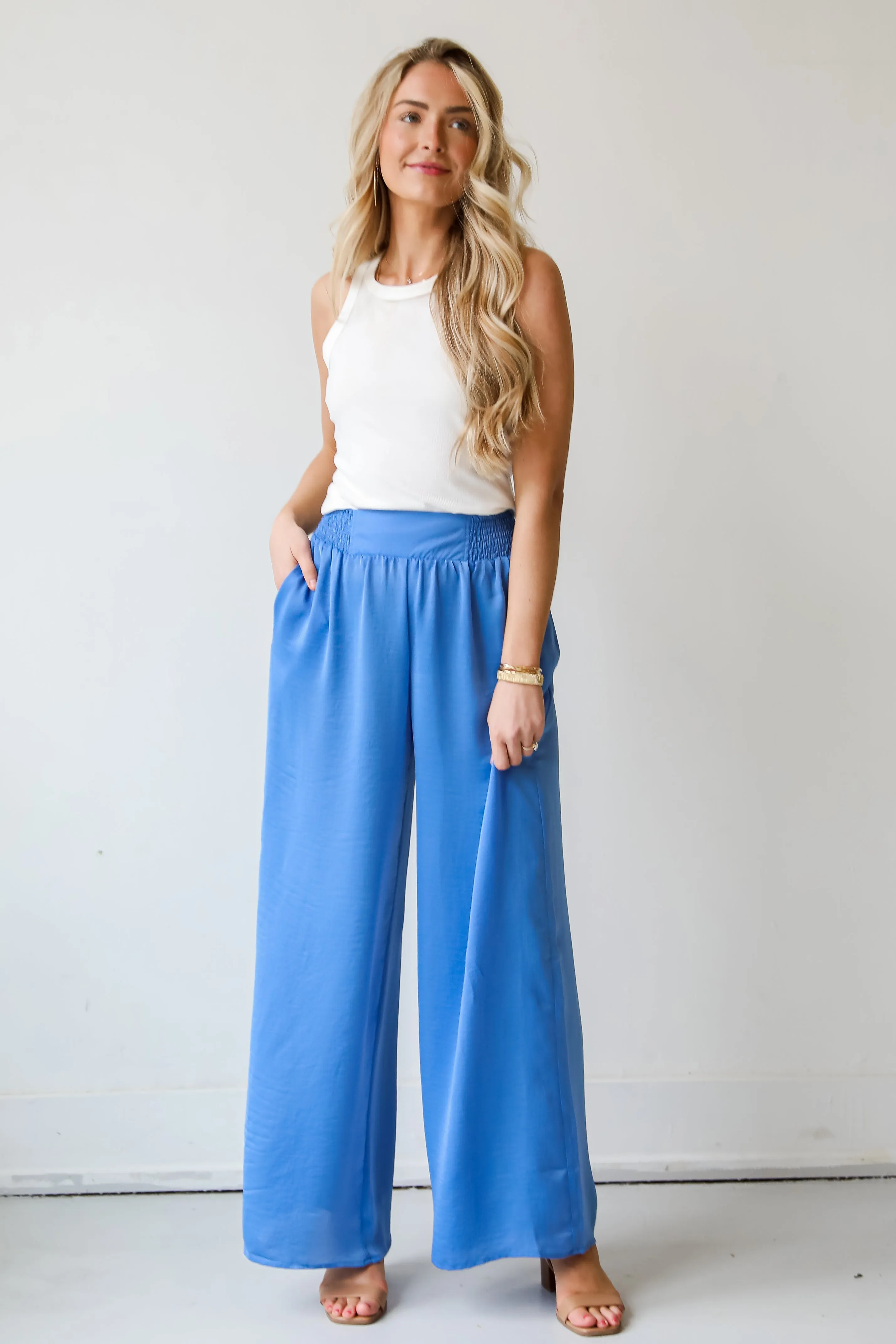 FINAL SALE - Rare Charm Satin Wide Leg Pants