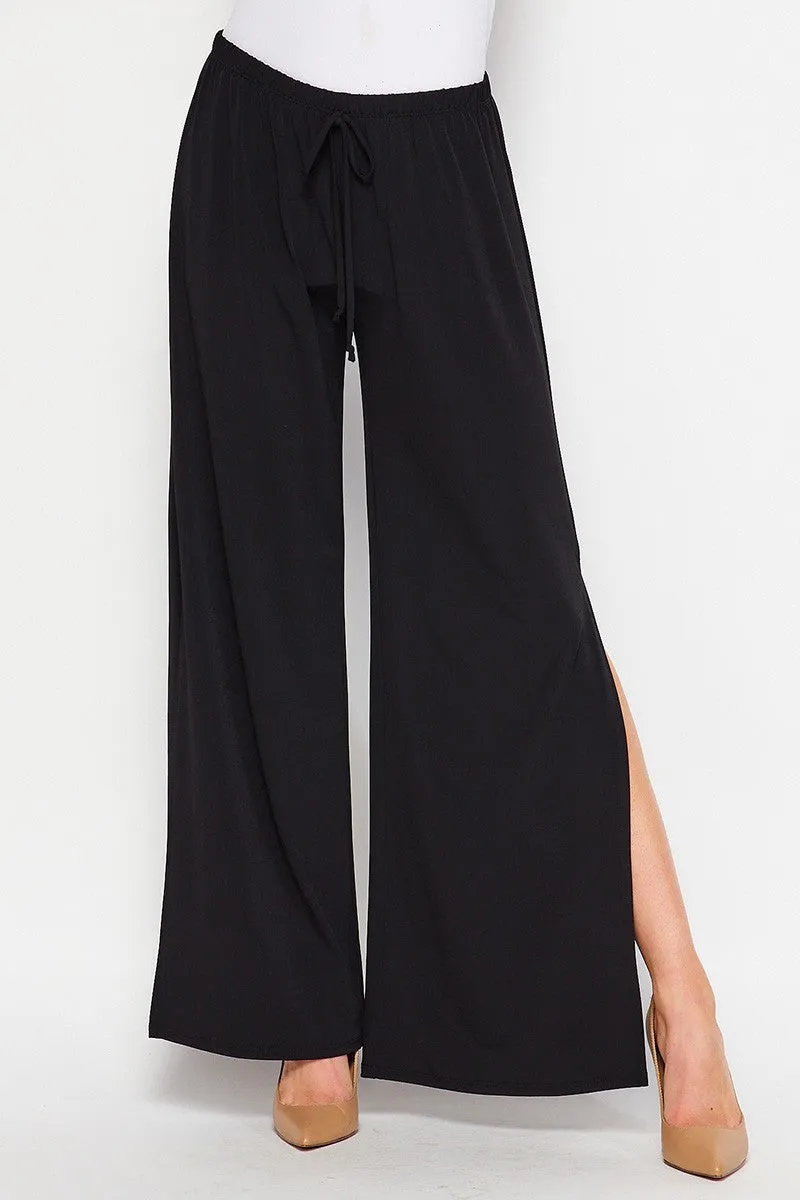 Flowy Girl Side Slit Wide Pants