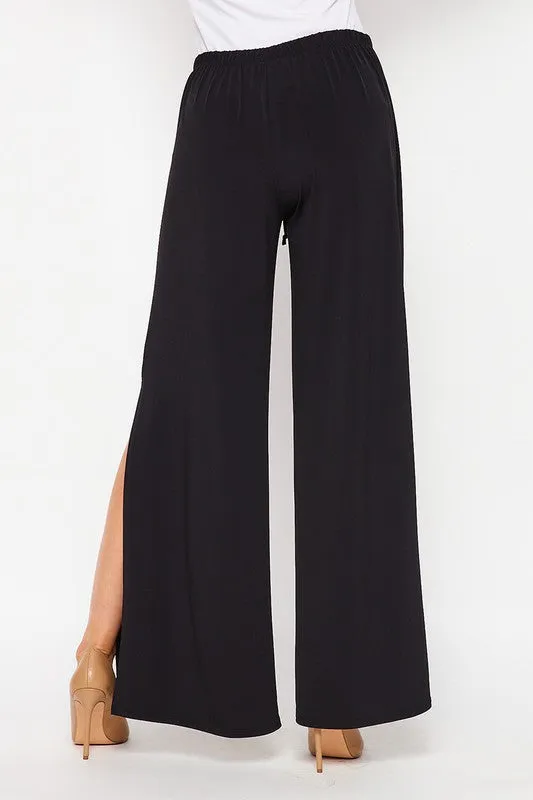 Flowy Girl Side Slit Wide Pants