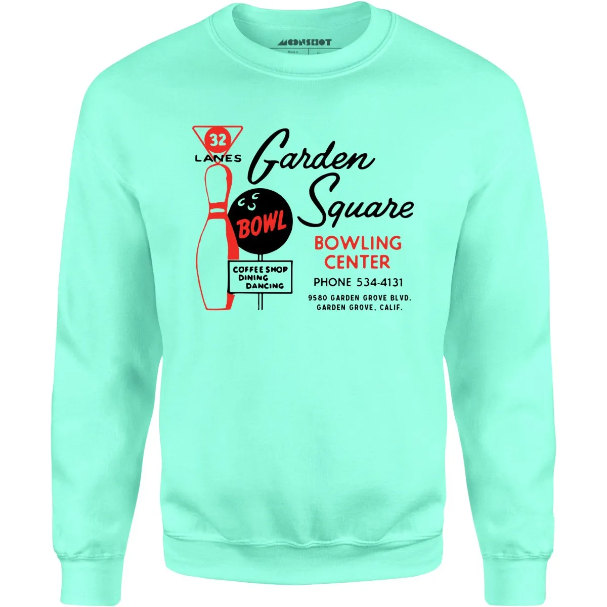 Garden Square Lanes - Garden Grove, CA - Vintage Bowling Alley - Unisex Sweatshirt