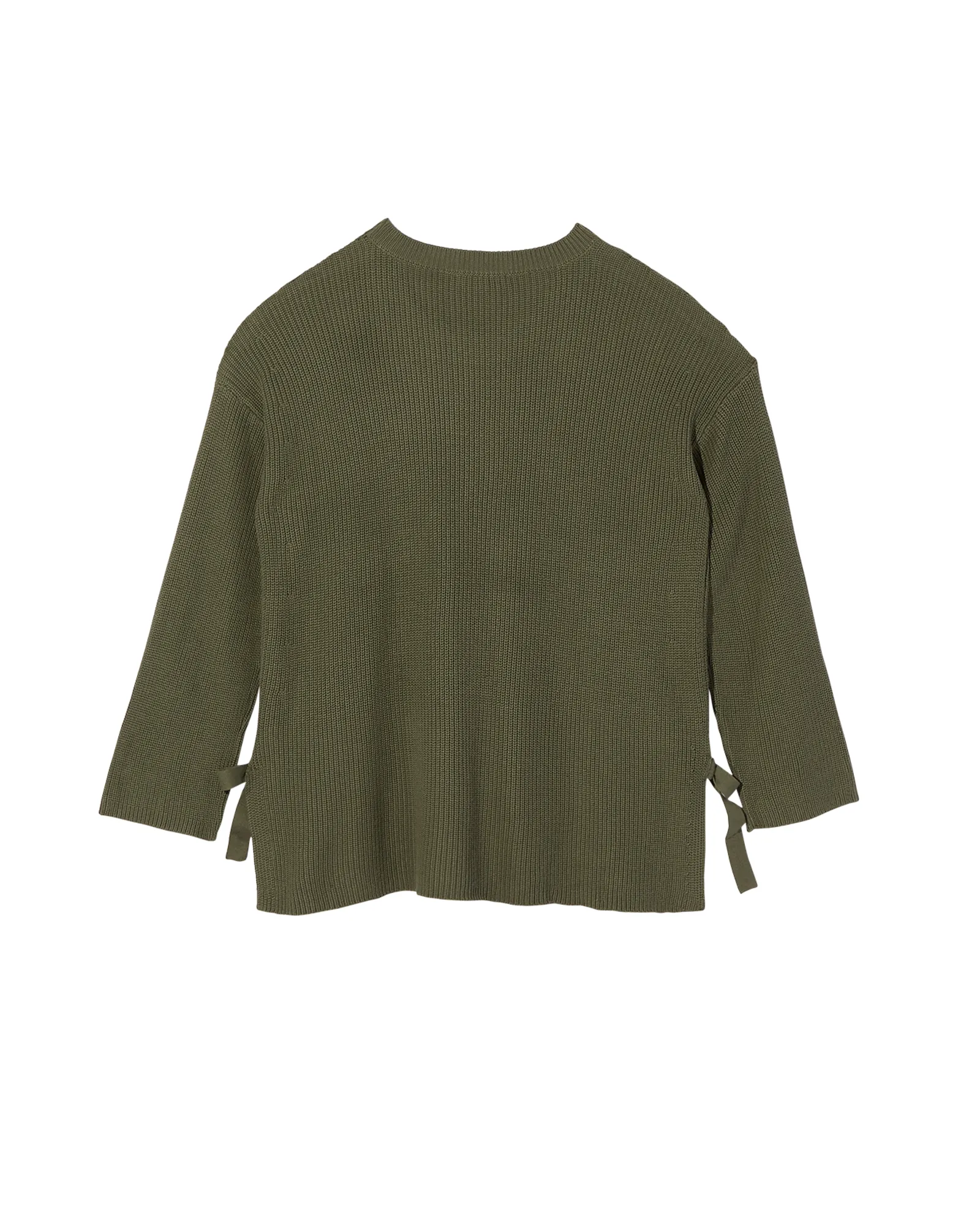 Genevieve Long Sleeve Side Tie Sweater | Olive Green