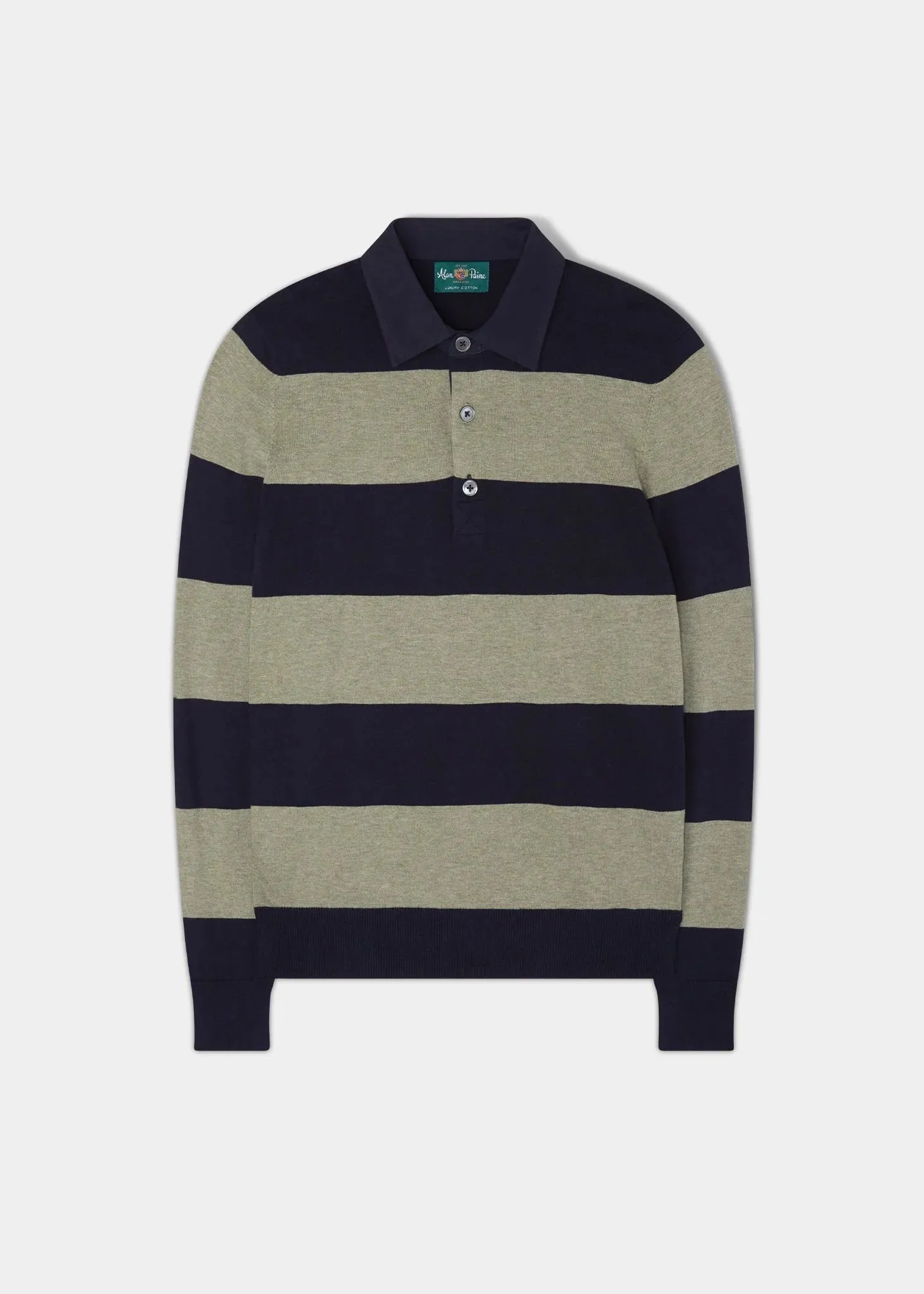 Harpford Sage/Navy Stripe Rugby Shirt