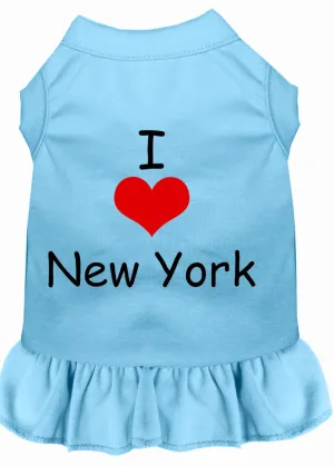 I Heart New York Screen Print Dress Baby Blue Med (12)