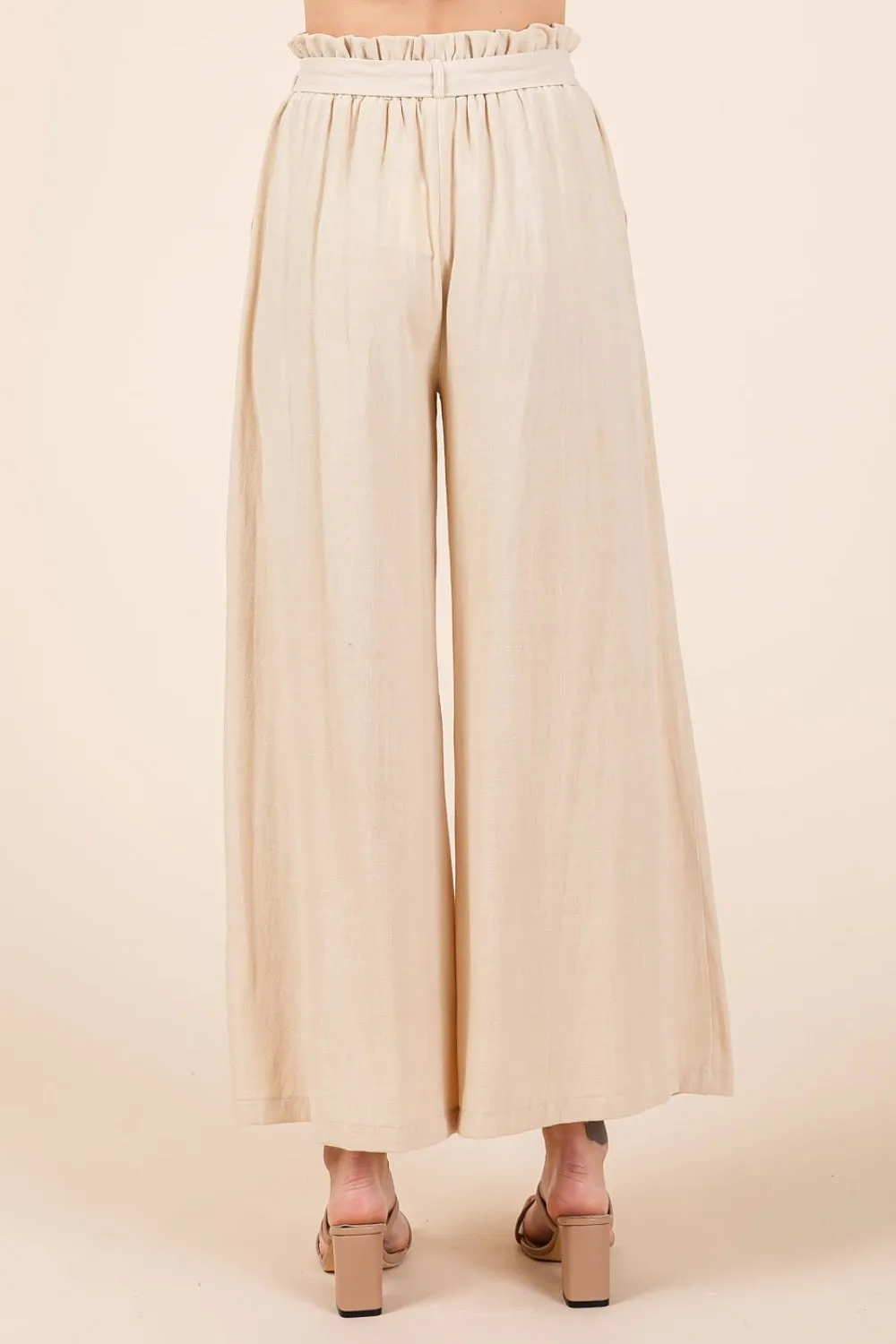 Ingrid -  High Waist Wide Leg Pants - Natural - Exclusively Online