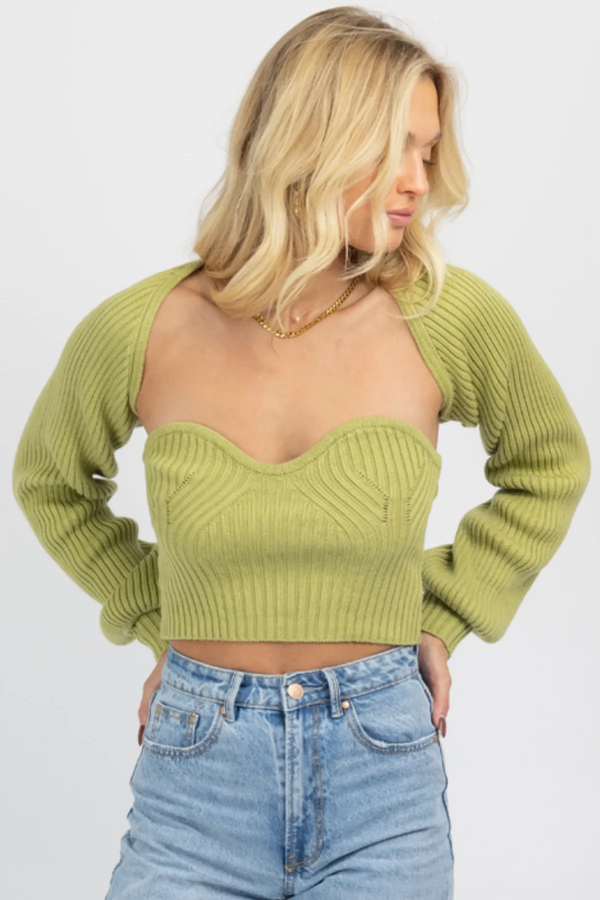 KIWI TUBE TOP   BOLERO SWEATER SET