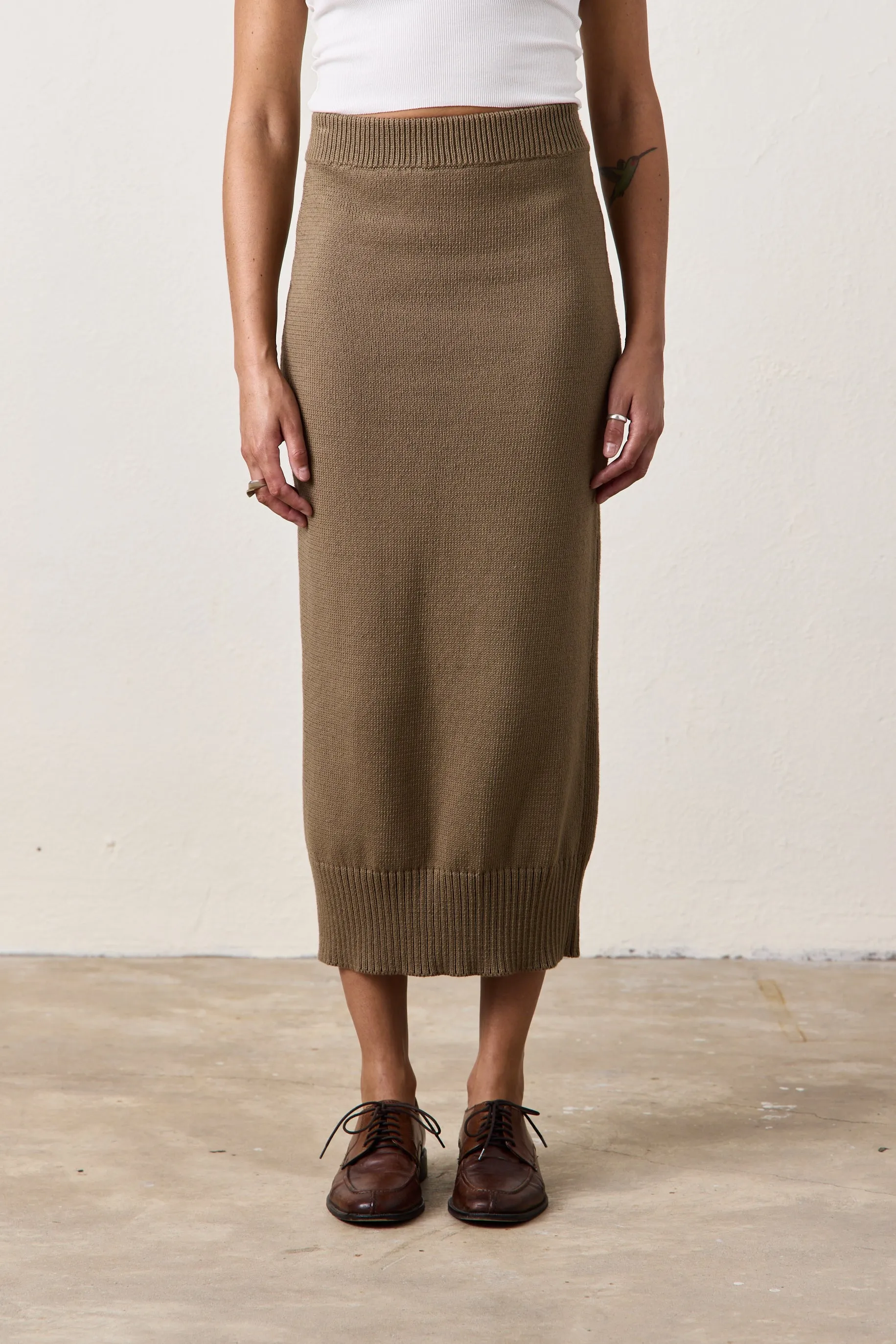 MARIE KNIT SKIRT / KHAKI