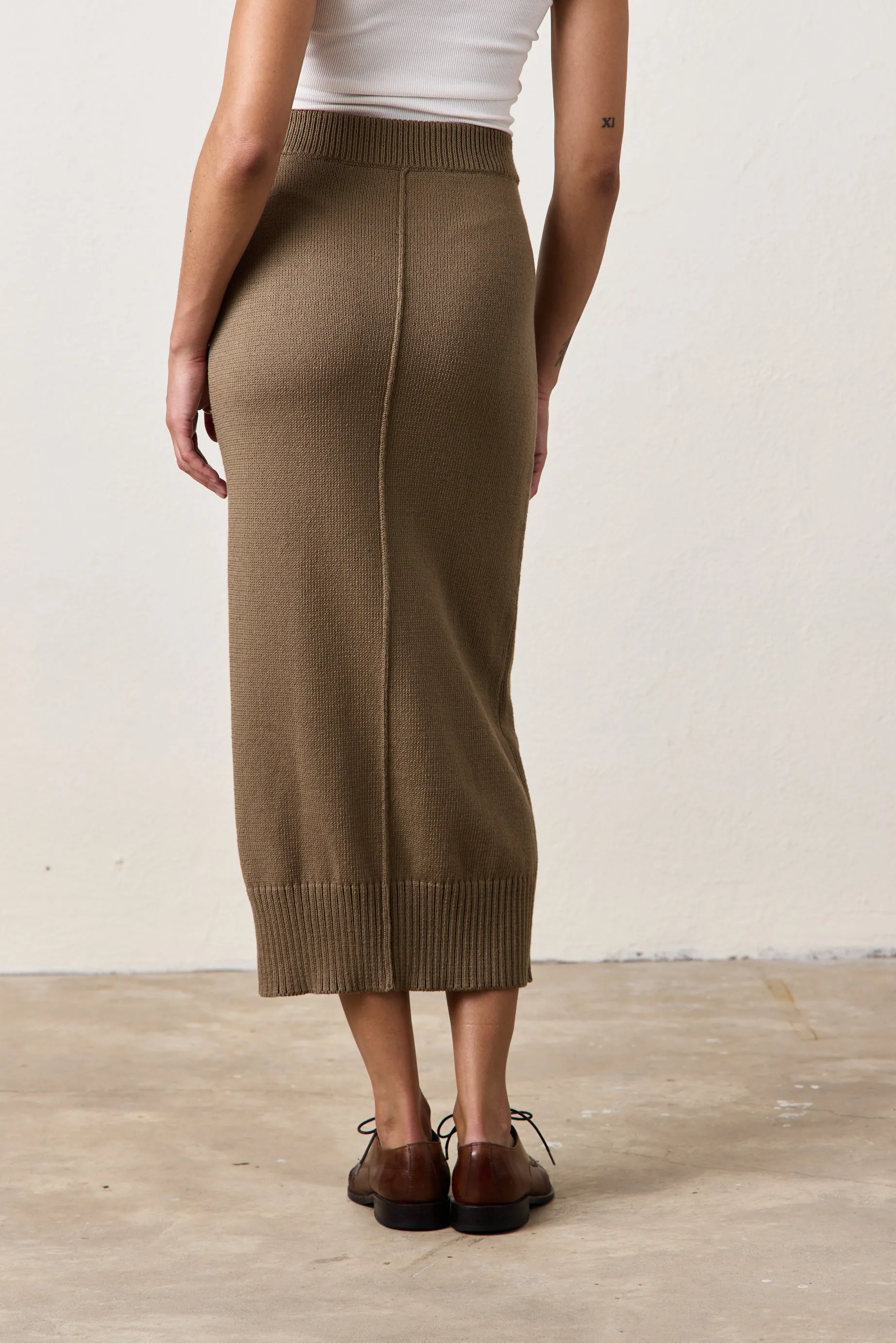 MARIE KNIT SKIRT / KHAKI