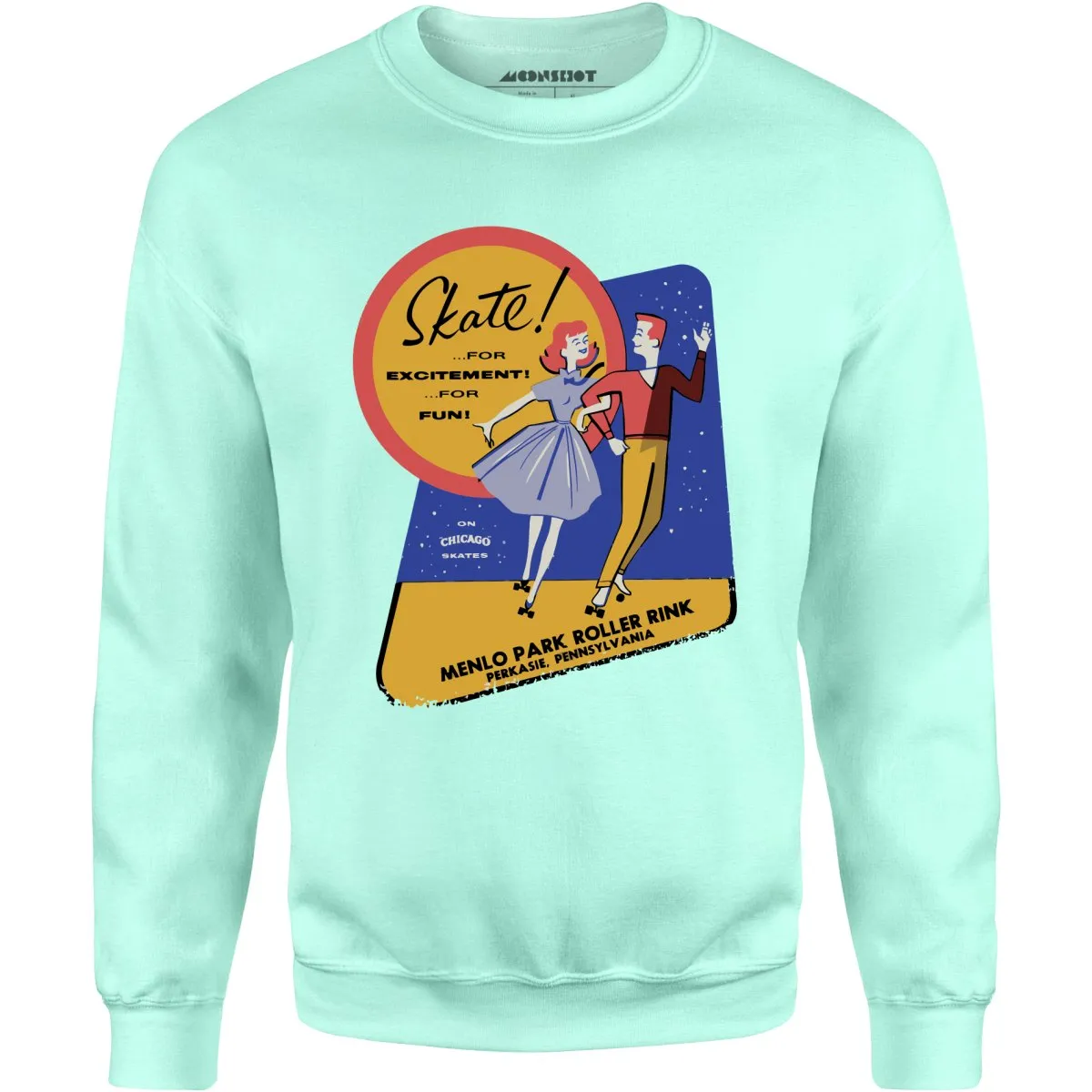 Menlo Park Roller Rink - Perkasie, PA - Vintage Roller Rink - Unisex Sweatshirt