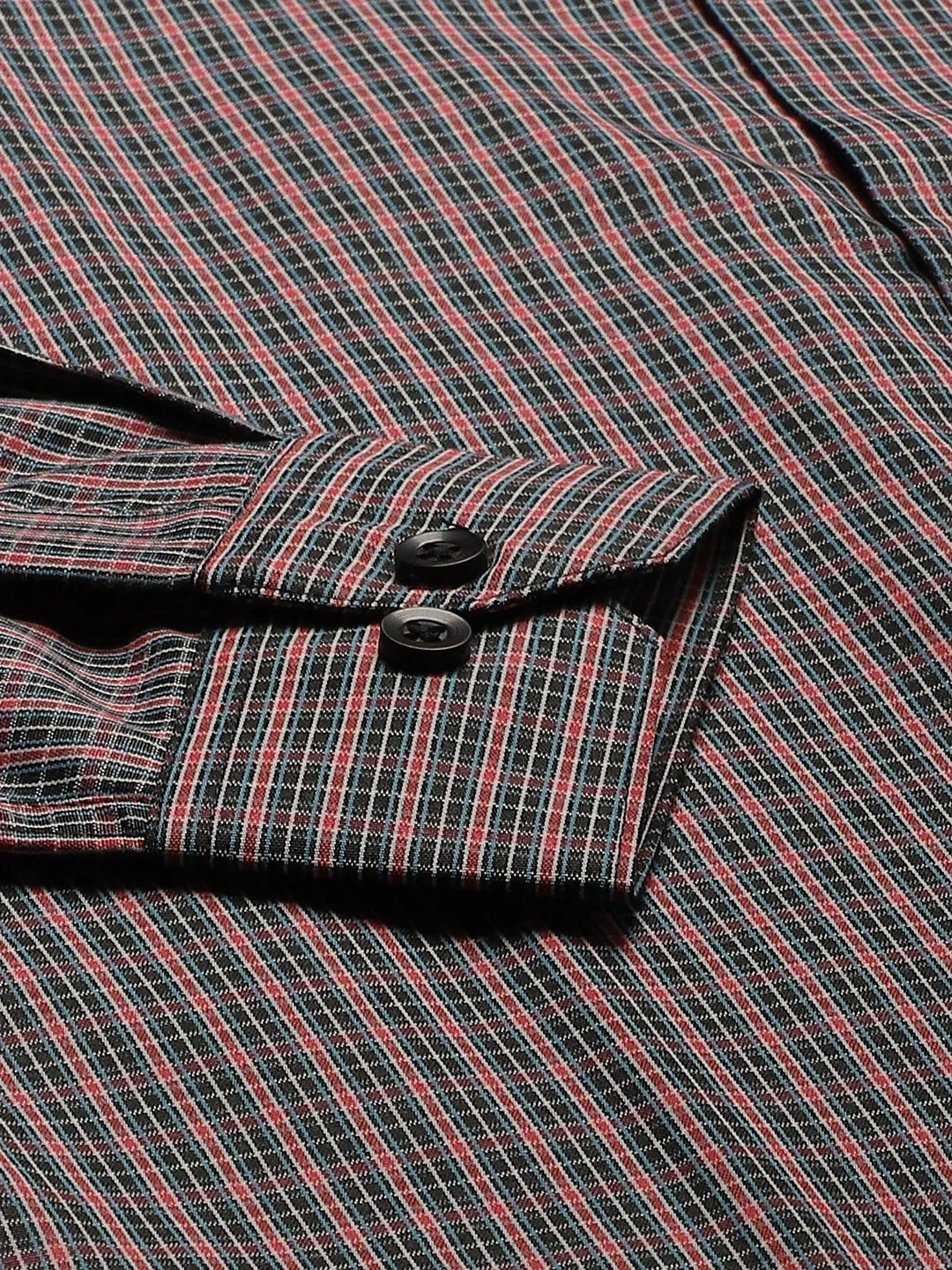 Mens Cotton Red & Multi Checked Formal Shirt - Sojanya