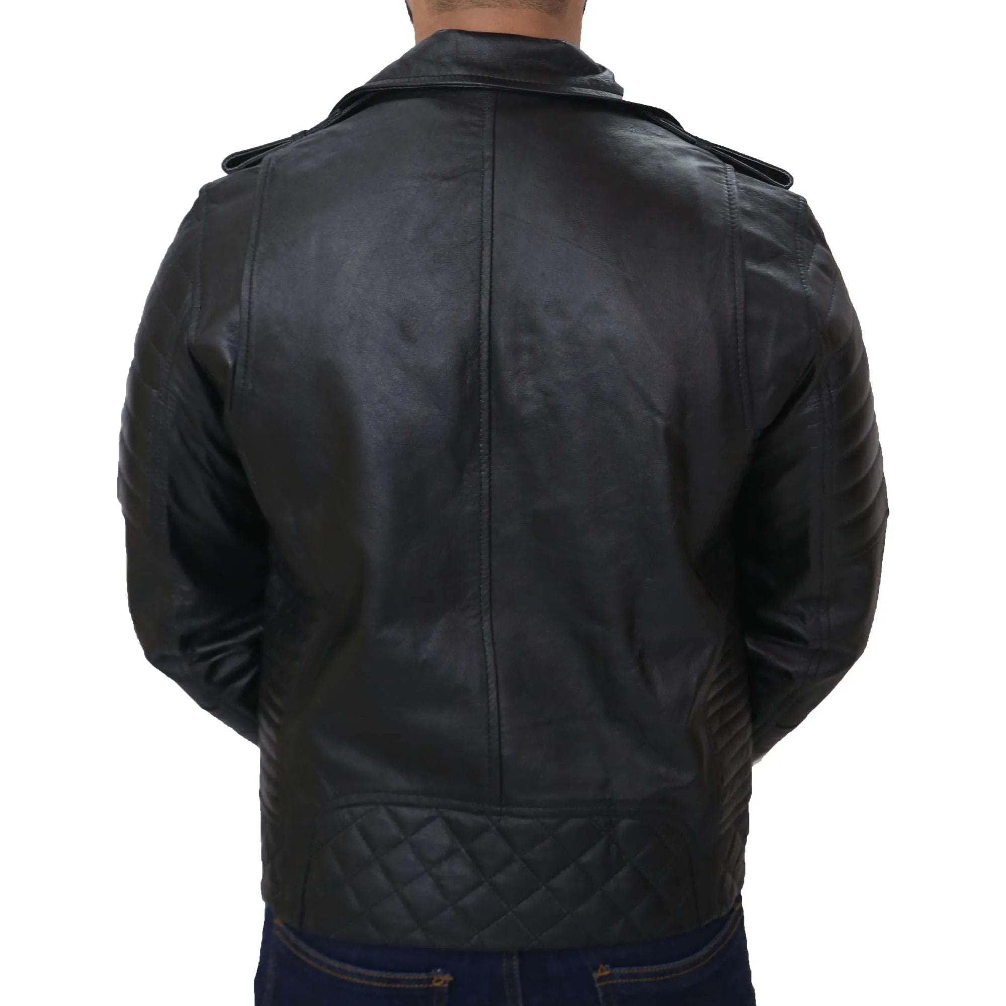 Men's Quilted Leather Jacket