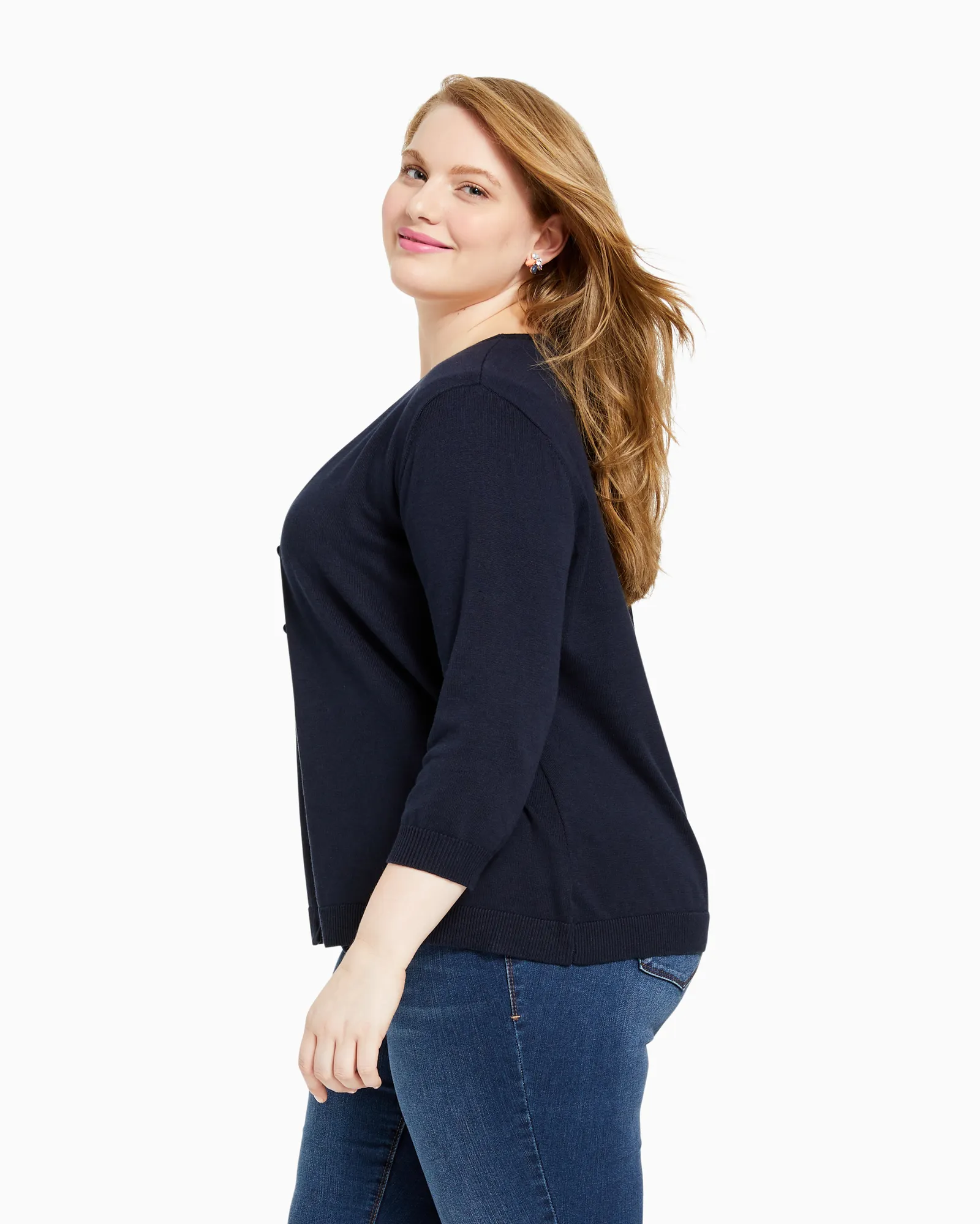 Merritt Essential V-Neck Cardigan | Navy