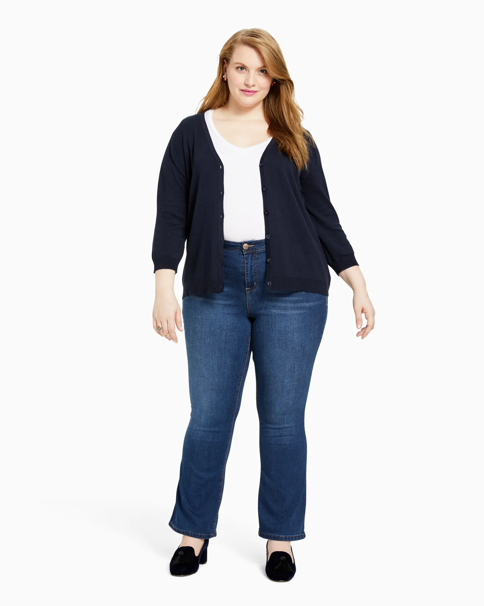 Merritt Essential V-Neck Cardigan | Navy