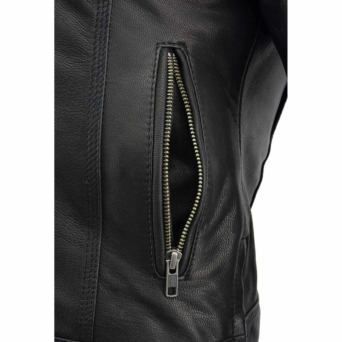 Milwaukee Leather MLL2551 Women's Scooter Black Leather Vented