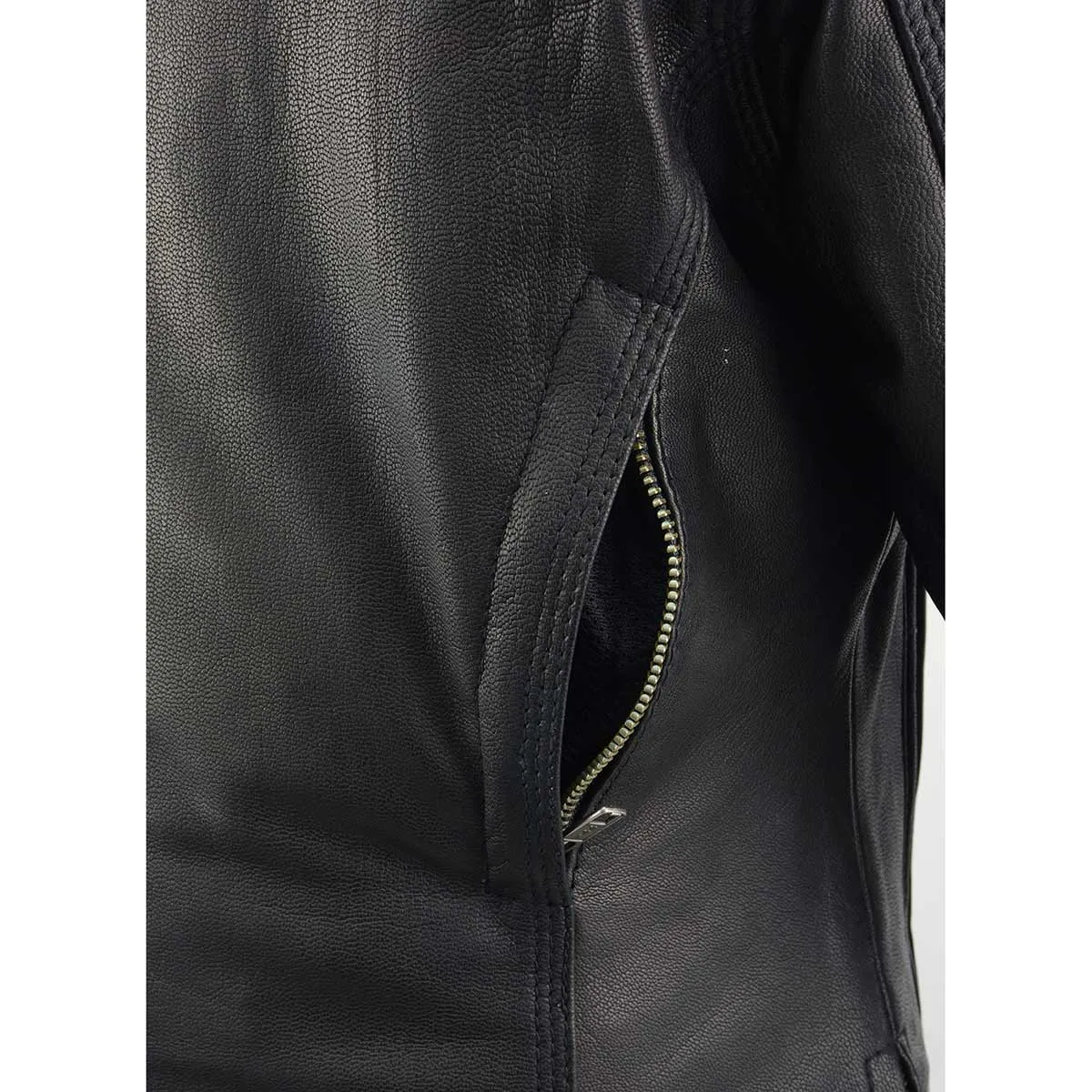 Milwaukee Leather MLL2551 Women's Scooter Black Leather Vented