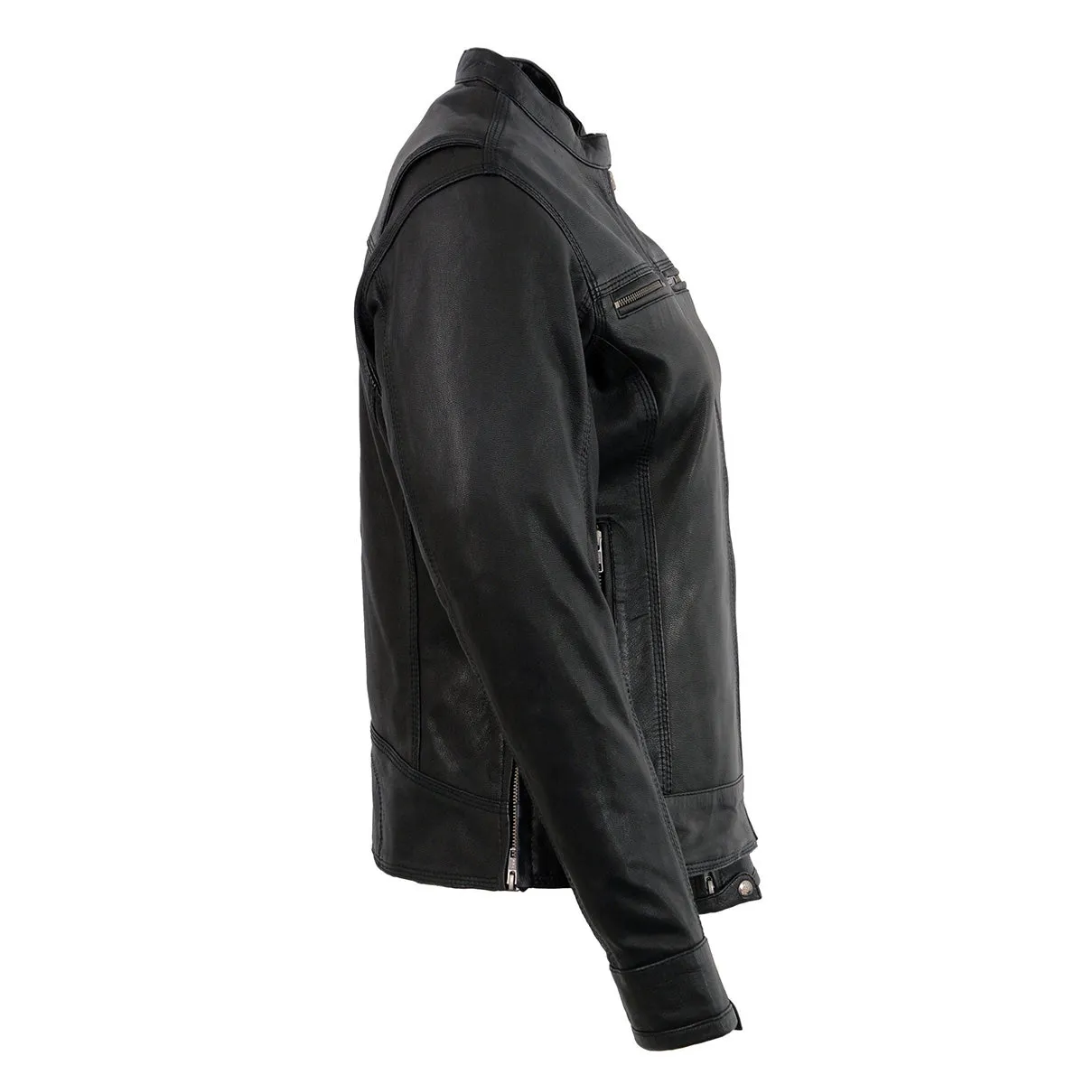 Milwaukee Leather MLL2551 Women's Scooter Black Leather Vented