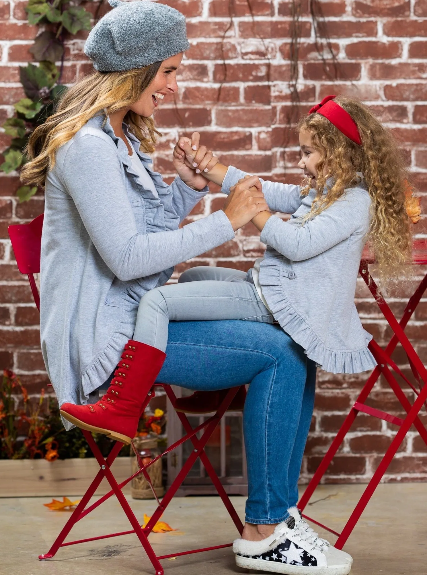 Mommy and Me Besties Blazer Ruffle Cardigan