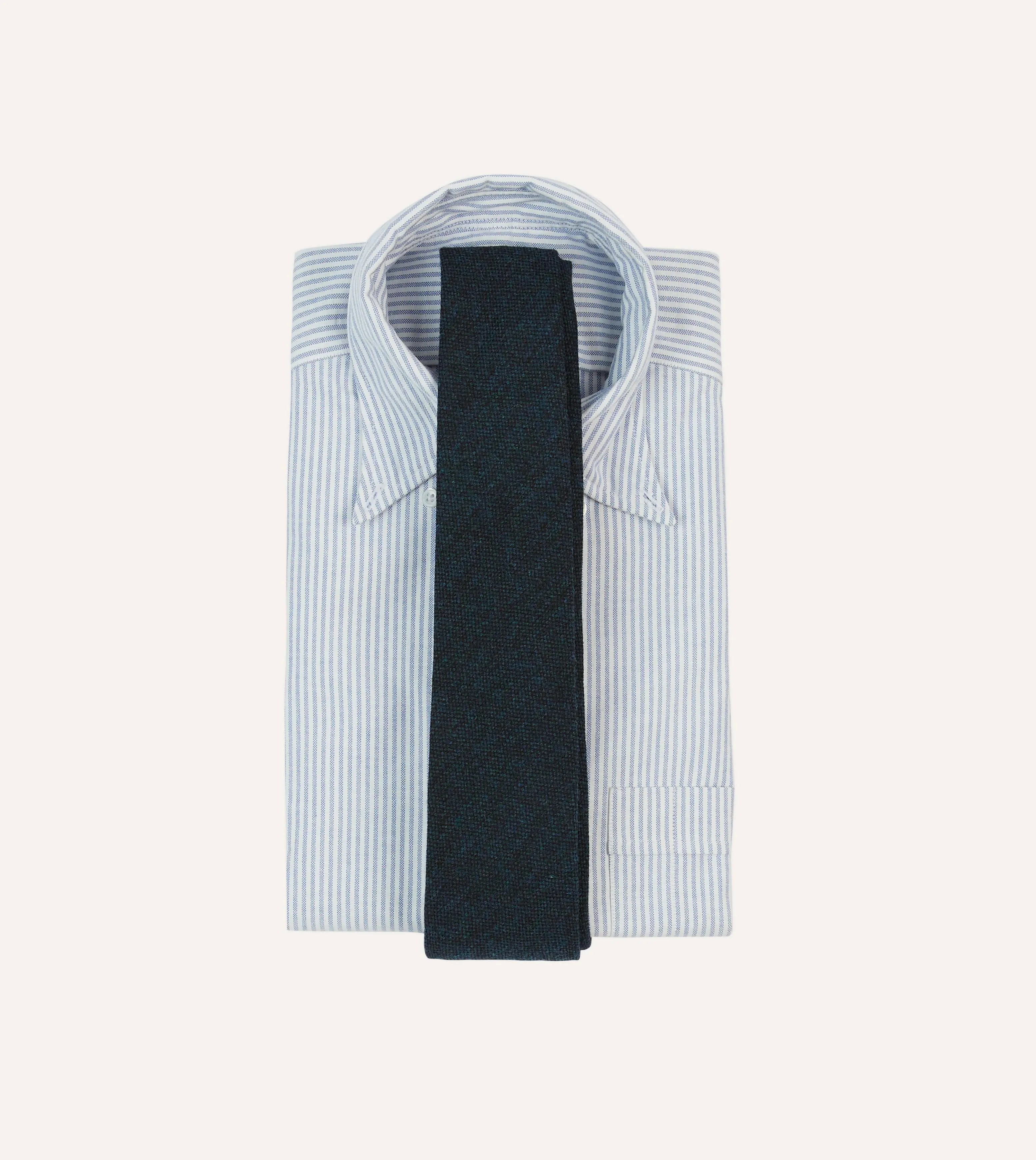 Navy Shetland Wool Tipped Tie