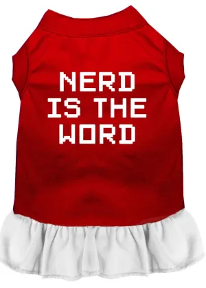 Nerd Is The Word Screen Print Dress Red With White Xs (8)