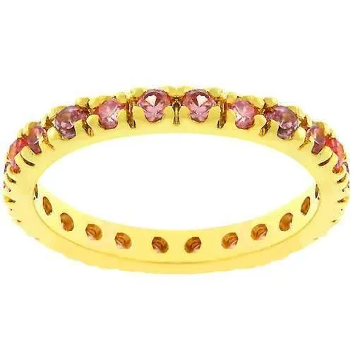 Pink Cubic Zirconia Eternity Ring