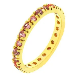 Pink Cubic Zirconia Eternity Ring