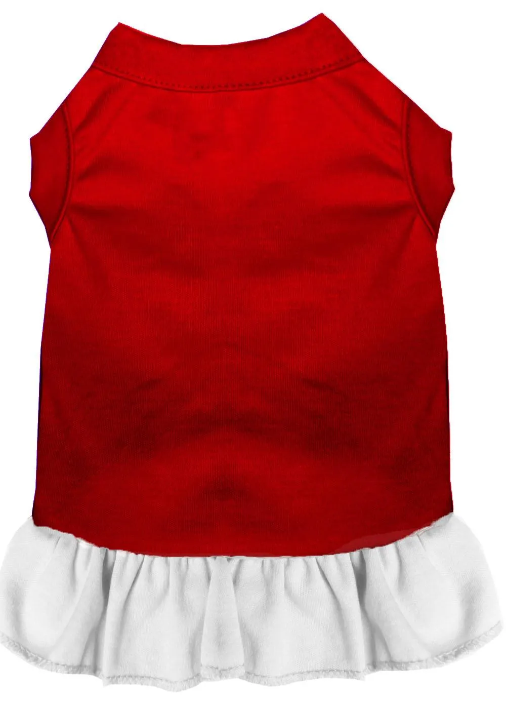 Plain Pet Dress Red With White Lg (14)