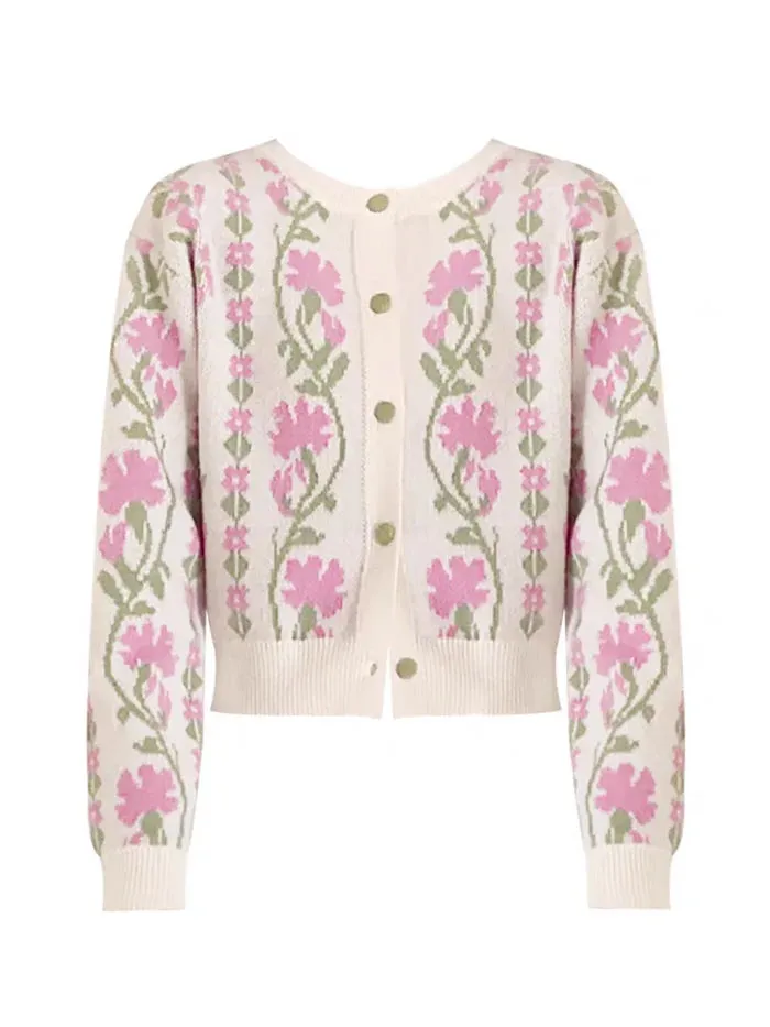 Pre Order:  Flower Knit Cardigan