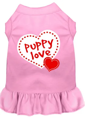 Puppy Love Screen Print Dress Light Pink 4x (22)