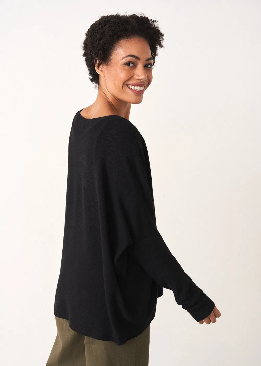 QUINN ROUND NECK SWEATER - BLACK