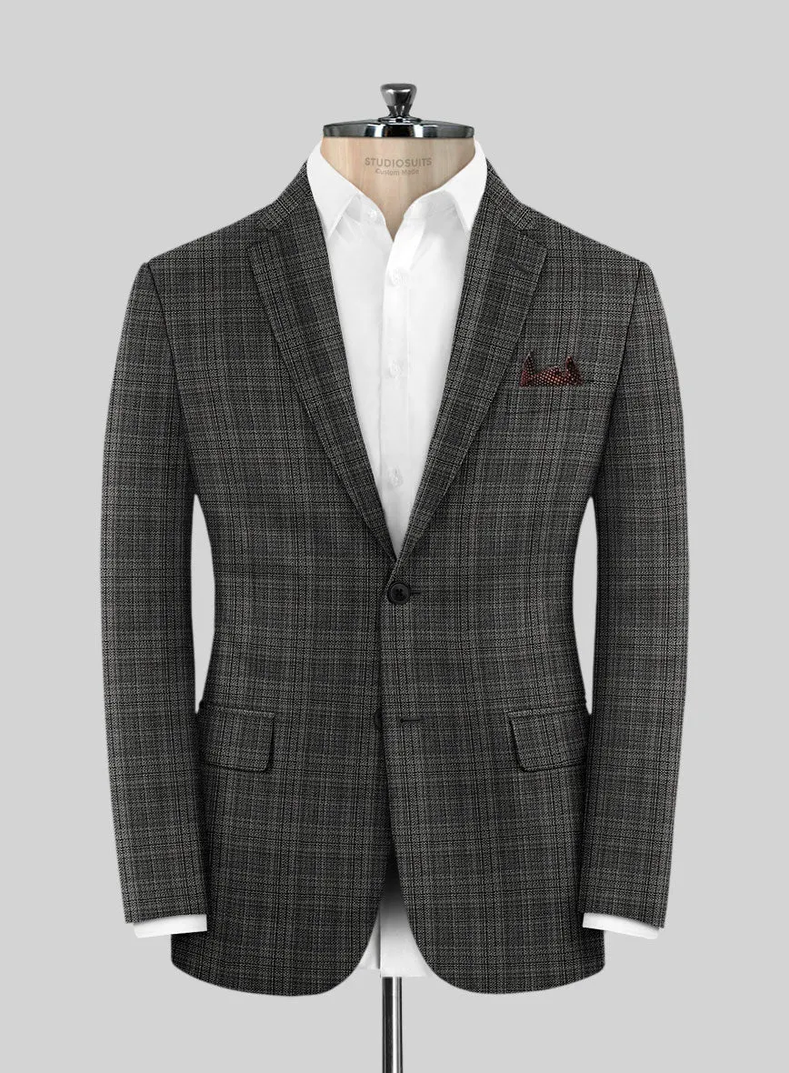 Reda Inleti Black Checks Wool Jacket