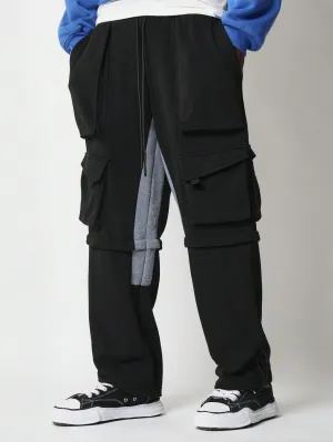 Regular Fit Exposed Multi Pocket Cargo Essential Sweatpants