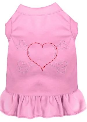 Rhinestone Heart And Crossbones Dress Light Pink Xs (8)