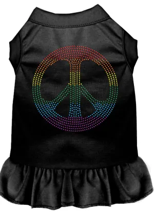 Rhinestone Rainbow Peace Dress Black 4x (22)