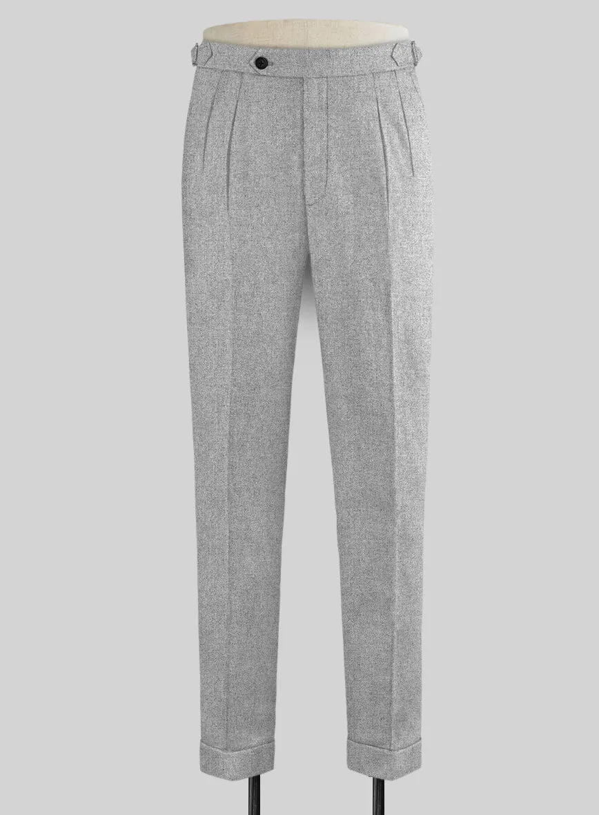 Rope Weave Light Gray Highland Tweed Trousers