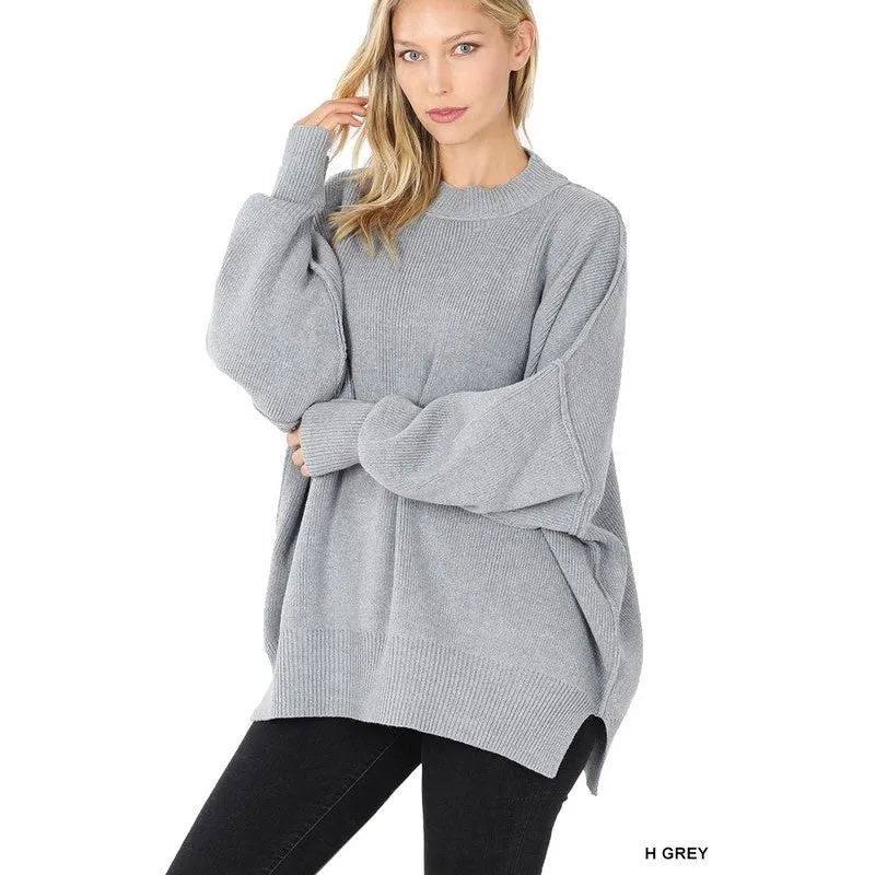 SIDE SLIT OVERSIZED SWEATER