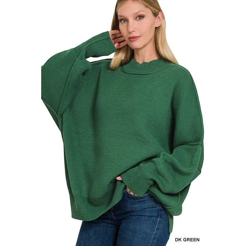 SIDE SLIT OVERSIZED SWEATER