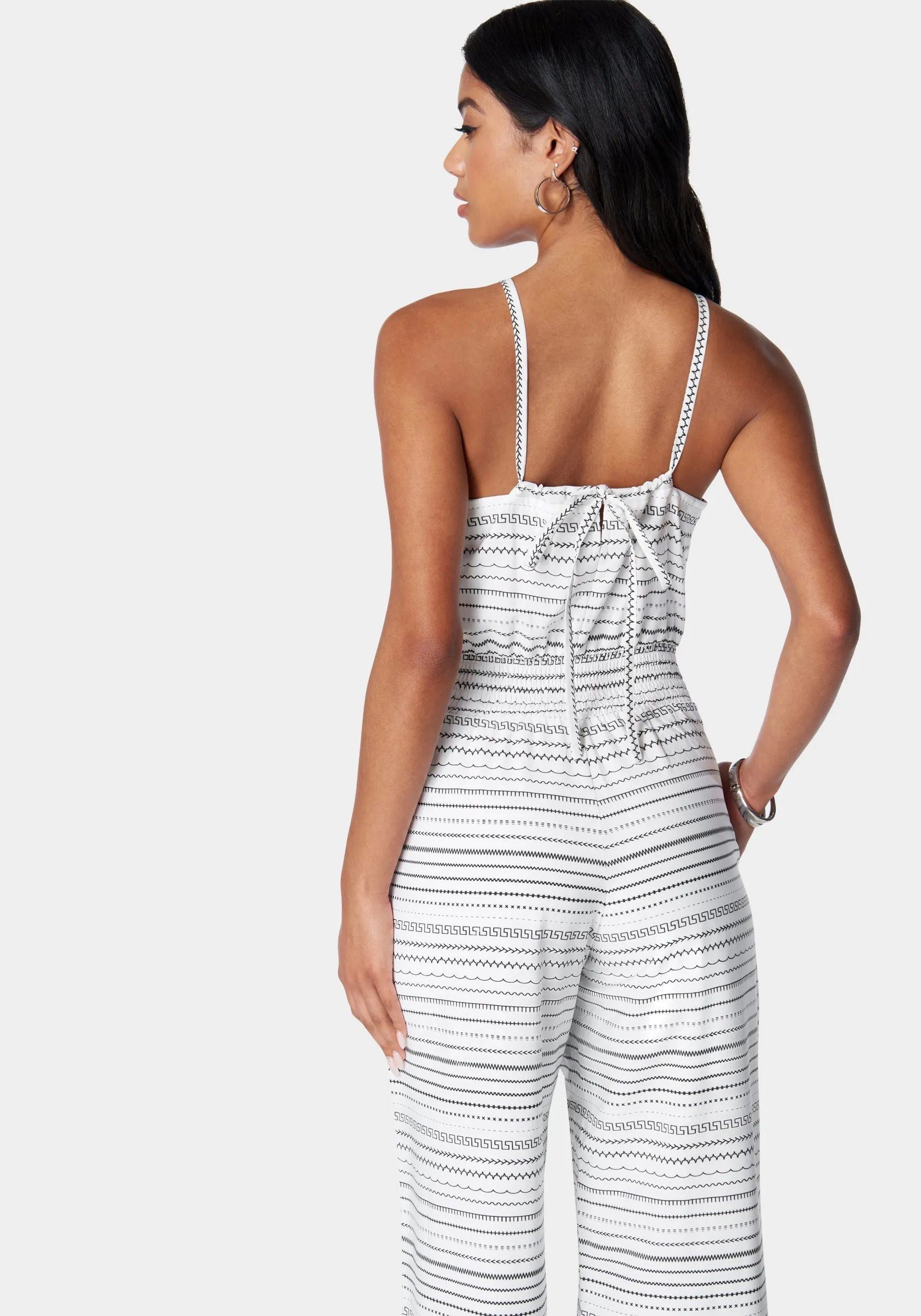 Smocked Waist Halter Jumpsuit